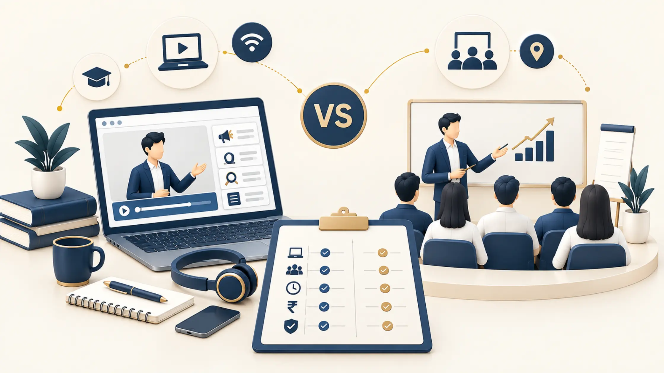 Online vs Offline Digital Marketing Course